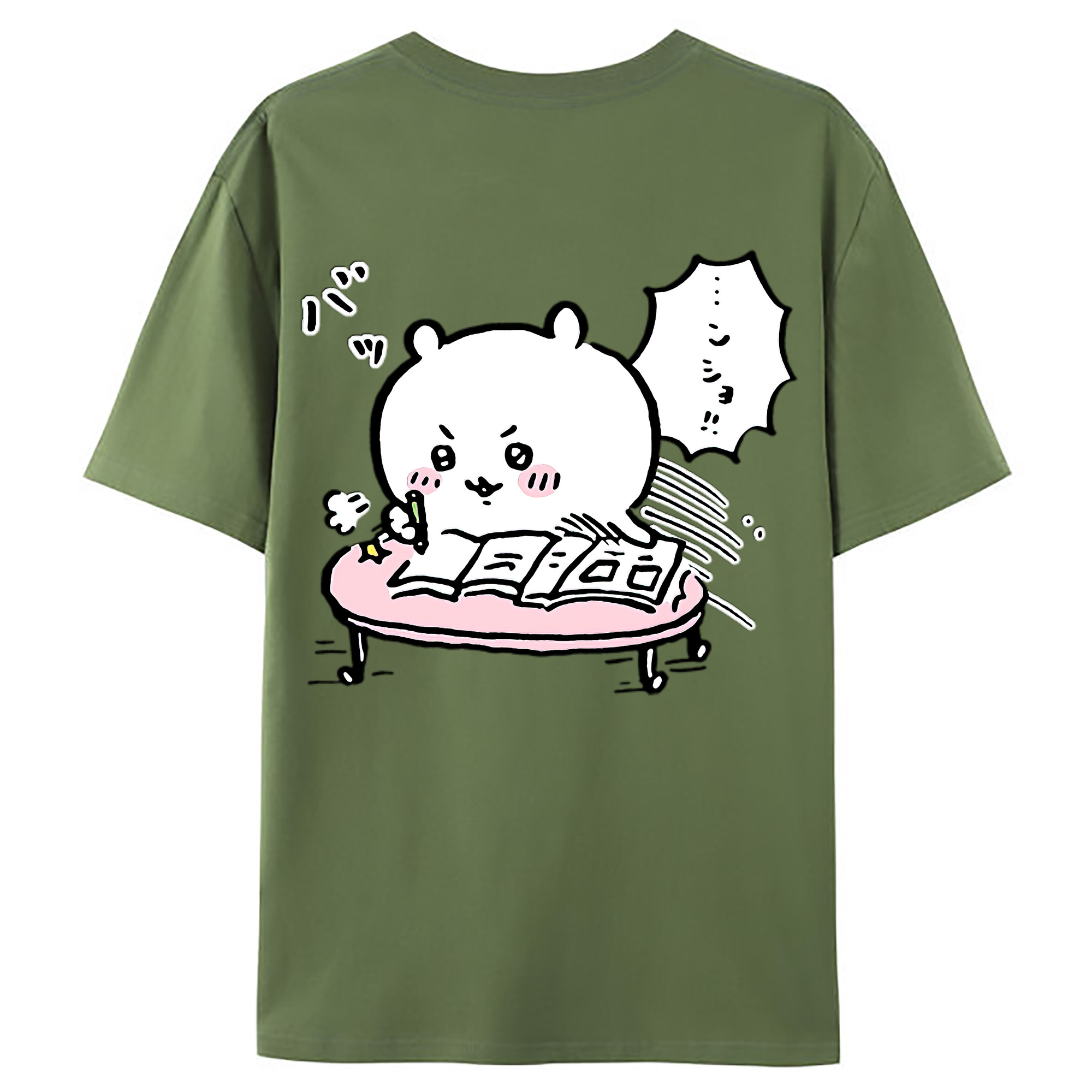 （画像用） ちいかわ ちいかわ Chii-kawa chiikawa 綿100％ メンズ半袖Tシャツ（バックプリント） 通気性